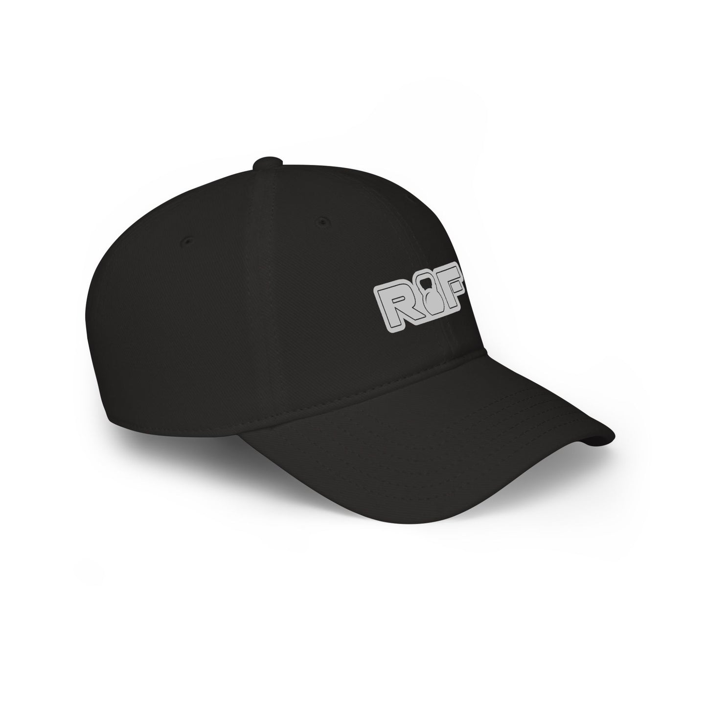 RF Light Grey Logo Black Baseball Cap