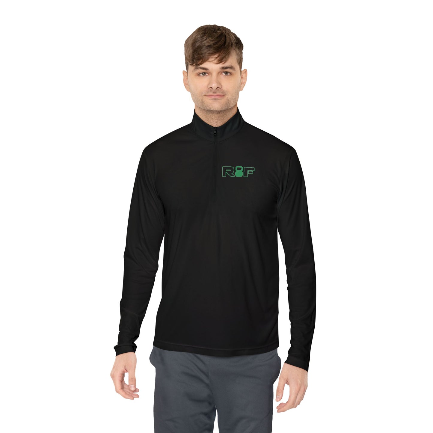 RF Minimalist Green Logo Quarter-Zip Pullover