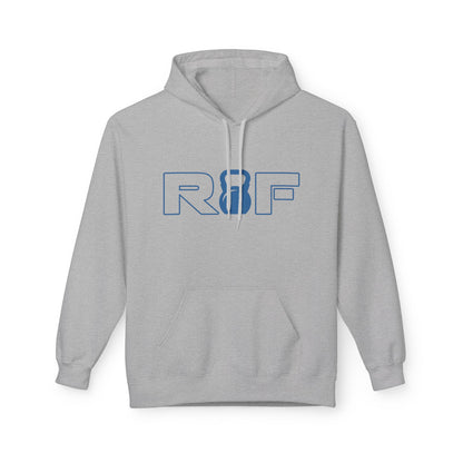 RF Kettlebell Logo Blue Minimalist Outline White Hoodie