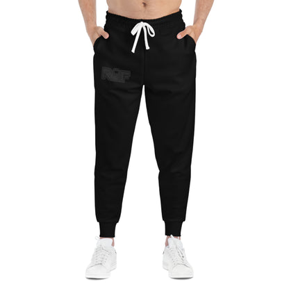 RF Dark Grey Logo Black Athletic Joggers
