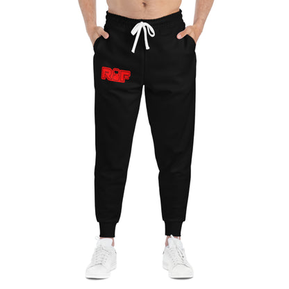 RF Red Logo Black Athletic Joggers