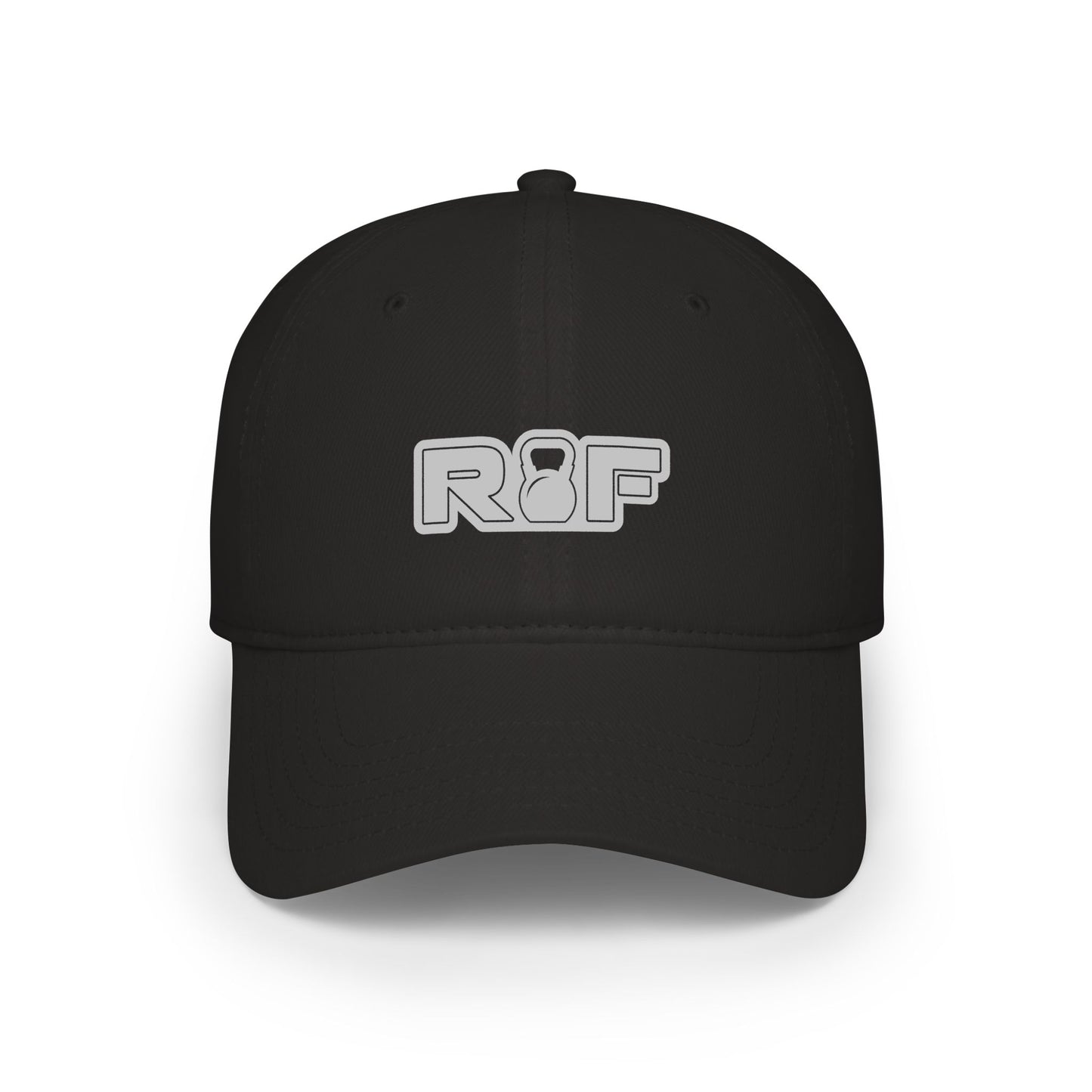 RF Light Grey Logo Black Baseball Cap