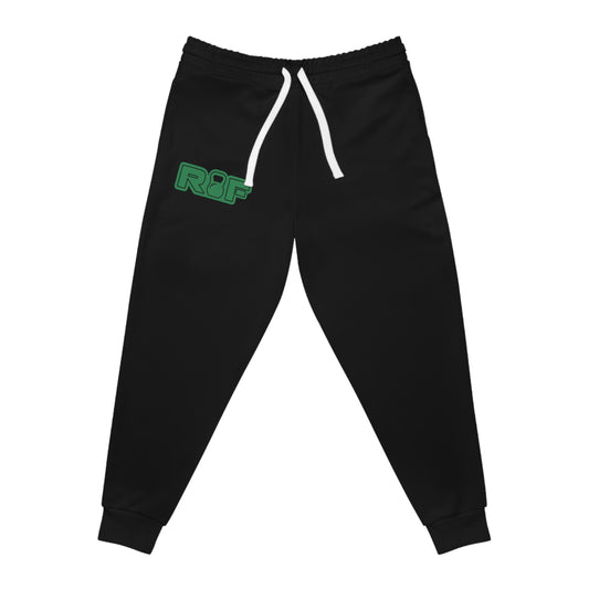 RF Green Logo Black Athletic Joggers