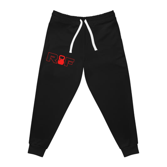 RF Red Kettlebell Minimalist Logo Athletic Joggers