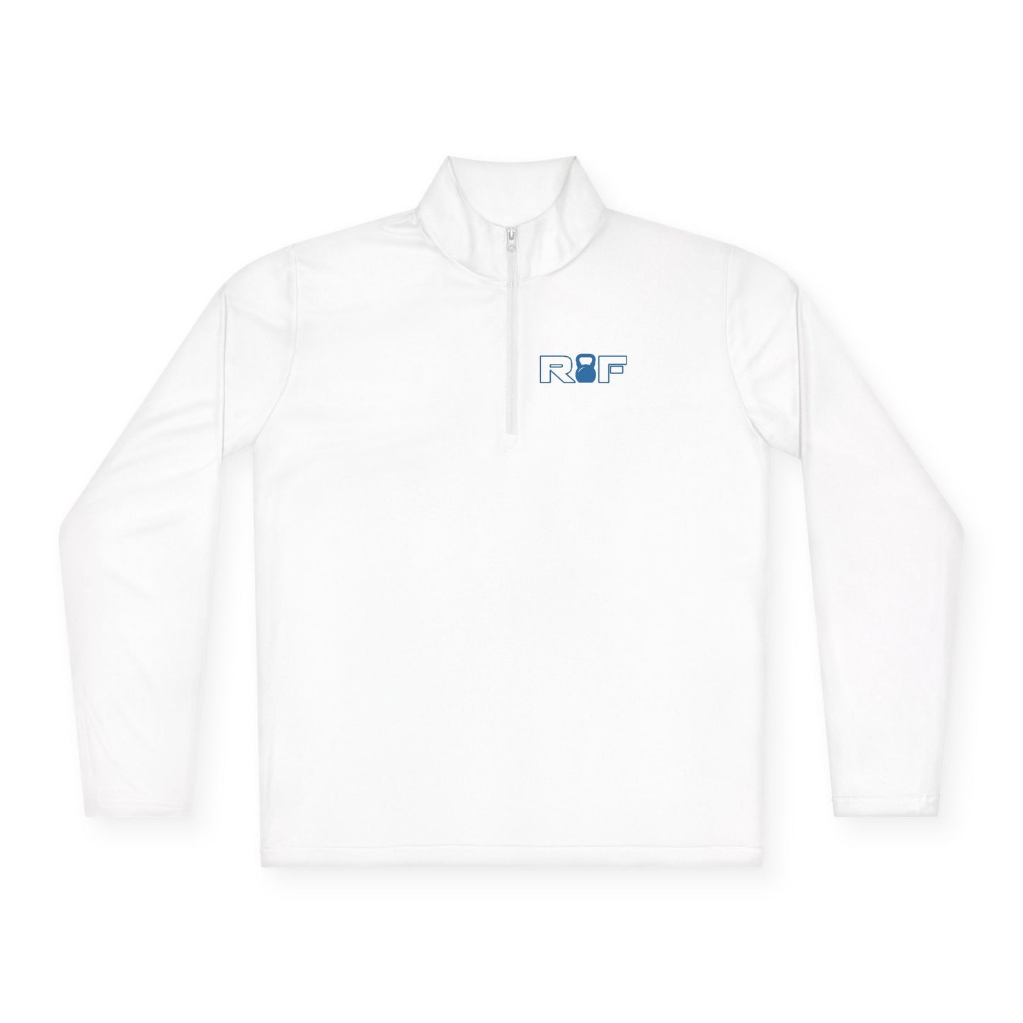 RF Minimalist Blue Logo Quarter-Zip Pullover