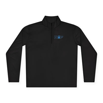 RF Minimalist Blue Logo Quarter-Zip Pullover