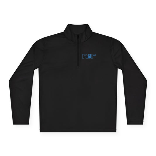 RF Minimalist Blue Logo Quarter-Zip Pullover