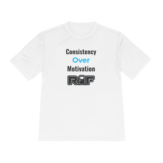RF Black Logo Consistency Over Motivation Workout Shirt