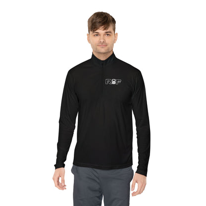 RF Minimalist Light Grey Logo Quarter-Zip Pullover