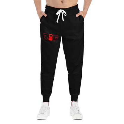 RF Red Kettlebell Minimalist Logo Athletic Joggers