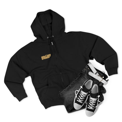 RF Gold Logo Full Zip Black Hoodie