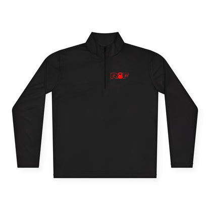 RF Minimalist Red Logo Quarter-Zip Pullover
