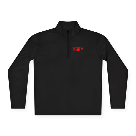RF Minimalist Red Logo Quarter-Zip Pullover