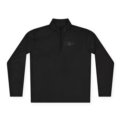RF Minimalist Dark Grey Logo Quarter-Zip Pullover
