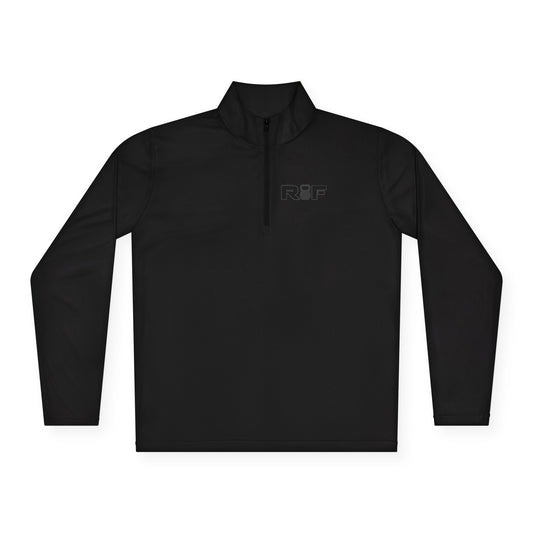 RF Minimalist Dark Grey Logo Quarter-Zip Pullover