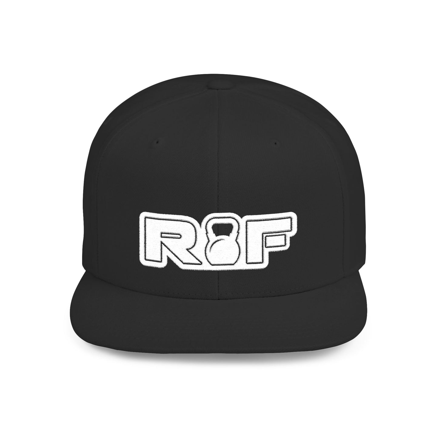 RF Kettlebell Flat Bill Snapback Hat — Fitness Gym Weightlifting Cap