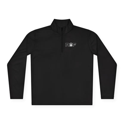 RF Minimalist Light Grey Logo Quarter-Zip Pullover