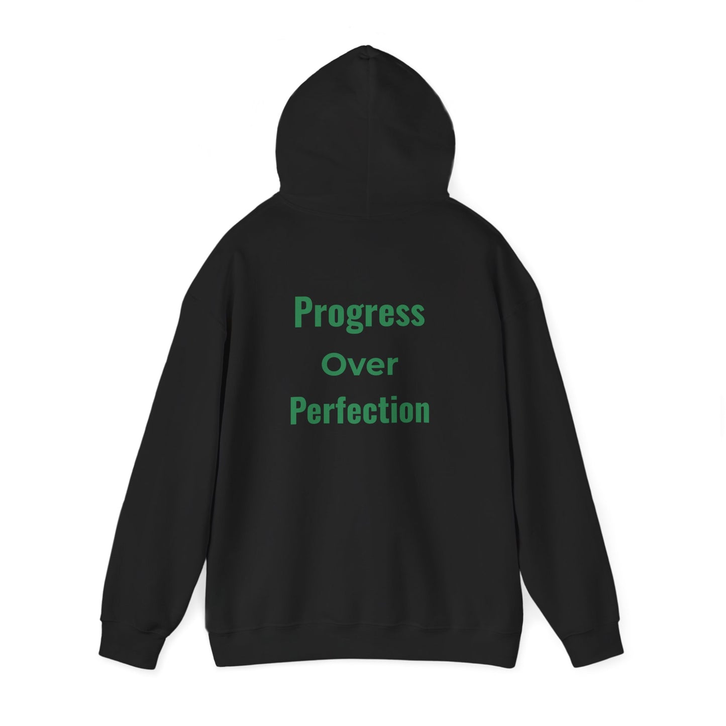 RF Green Logo Progress Over Perfection Hoodie