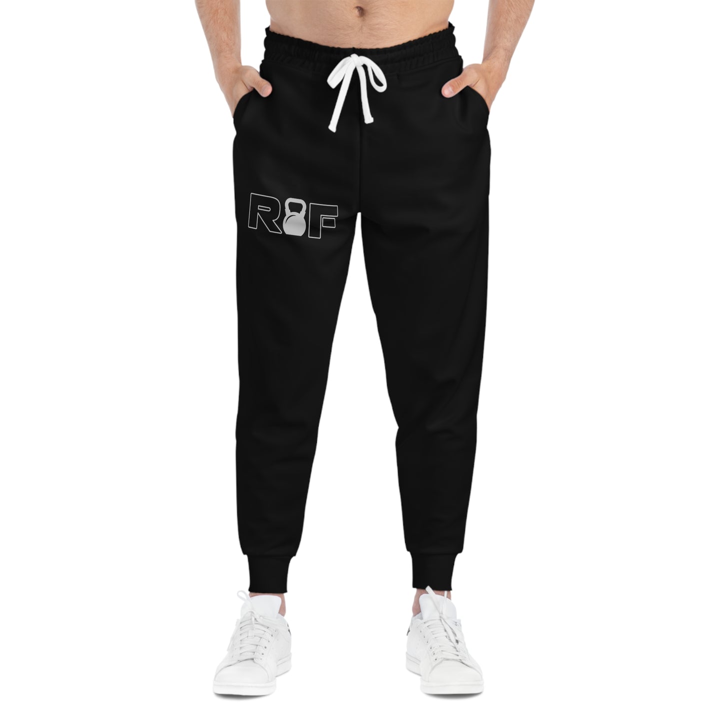 RF Light Grey Kettlebell Minimalist Logo Athletic Joggers
