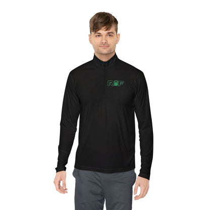 RF Minimalist Green Logo Quarter-Zip Pullover