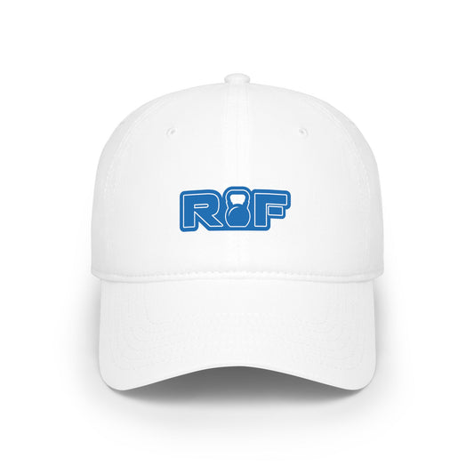 RF Blue Logo White Baseball Cap