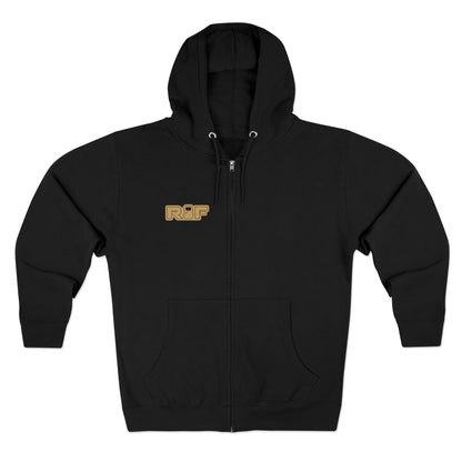 RF Gold Logo Full Zip Black Hoodie