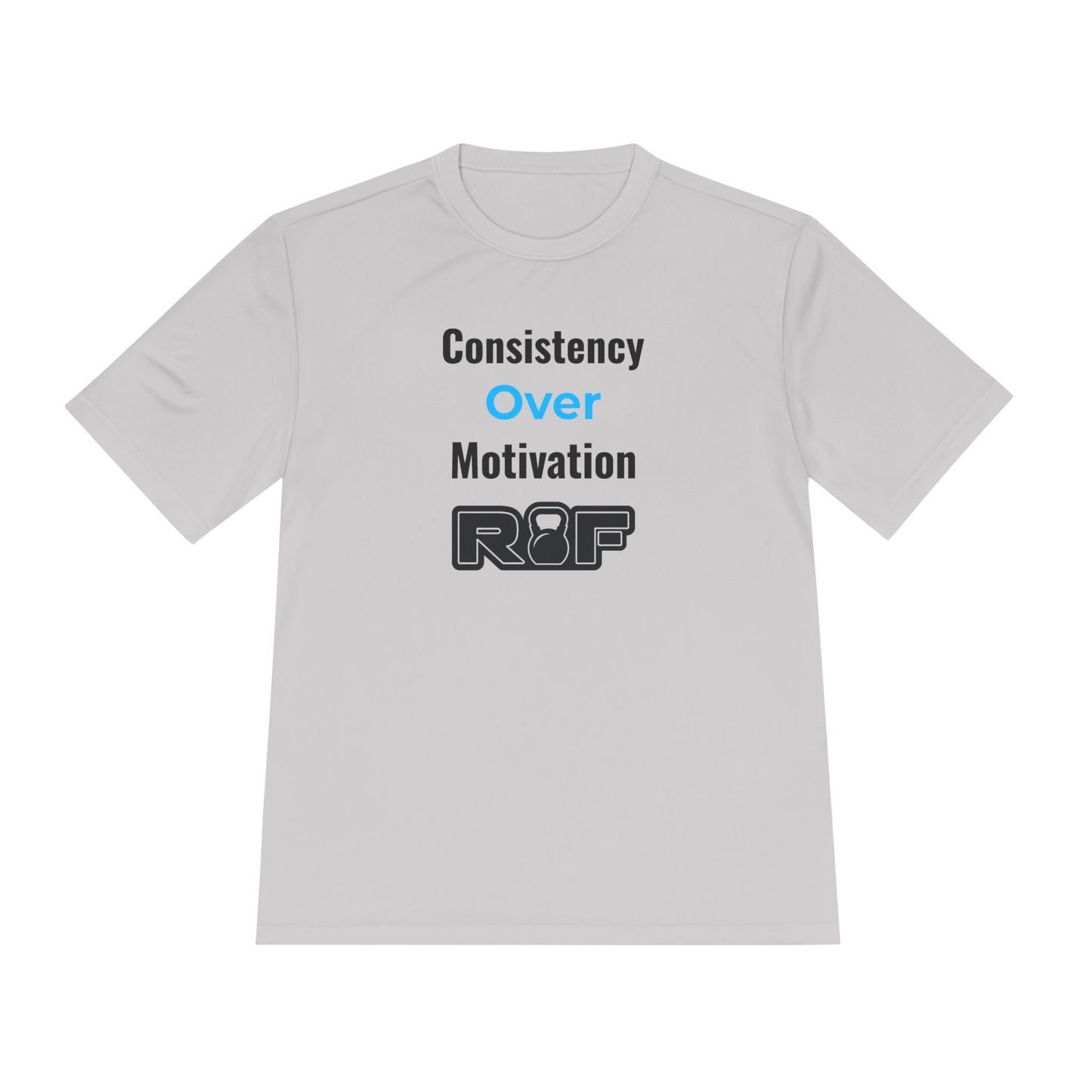 RF Black Logo Consistency Over Motivation Workout Shirt