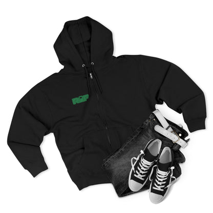 RF Green Logo Full Zip Black Hoodie