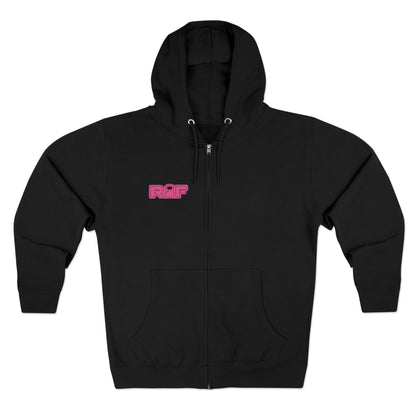 RF Pink Logo Zip Black Hoodie