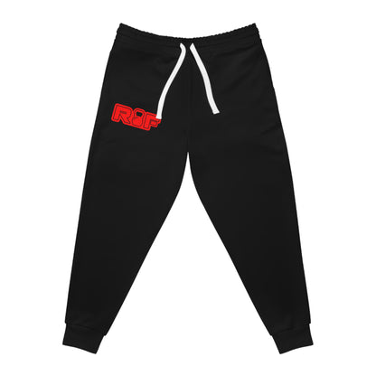 RF Red Logo Black Athletic Joggers